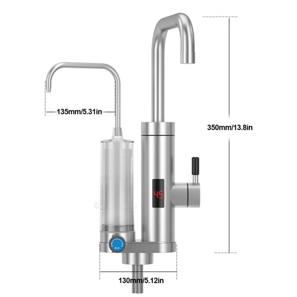 Trade Shop - Rubinetto Depuratore Elettrico Istantaneo Caldaia Acqua Calda Con Display 3000 W -
