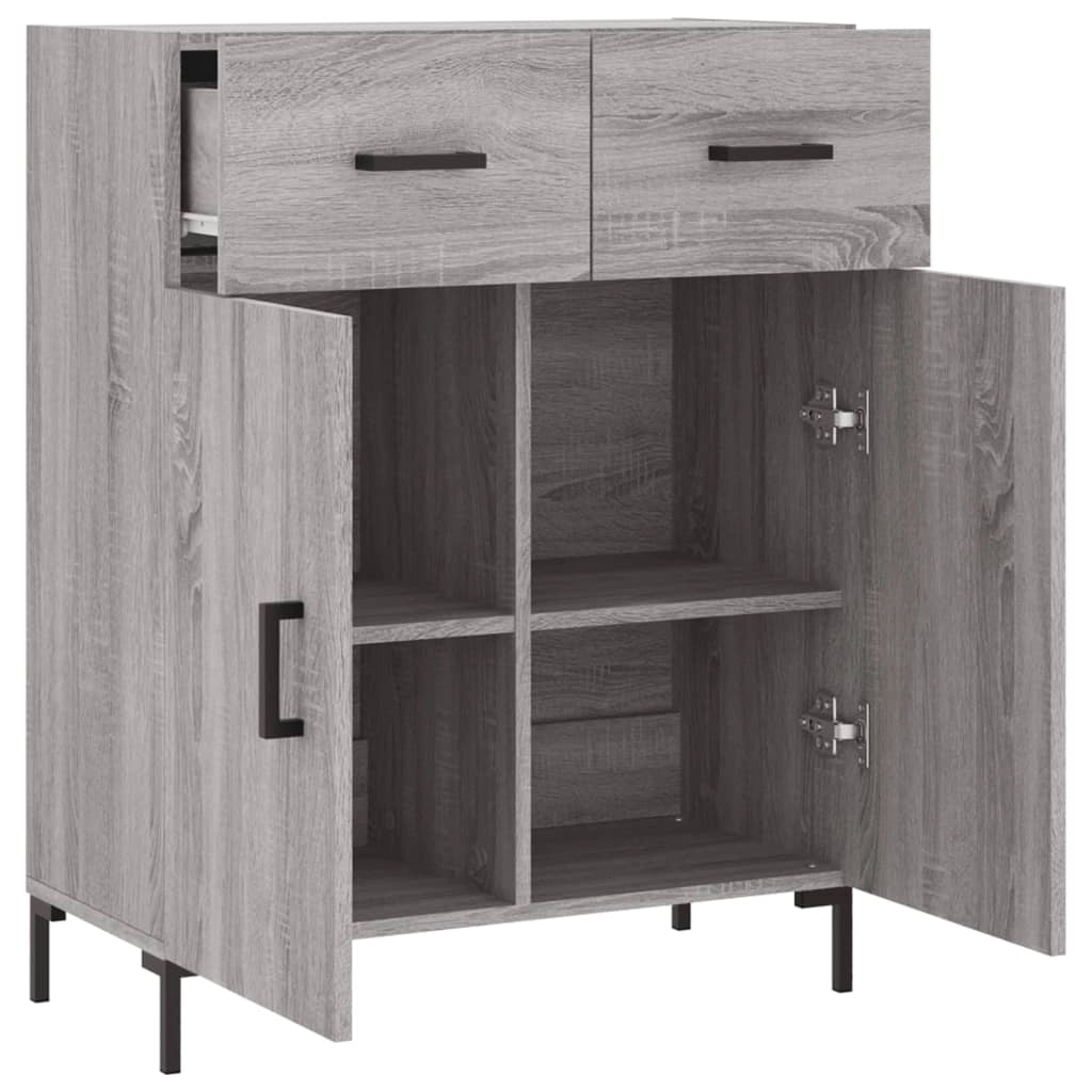 Buffet credenza cassettiera armadio mobile contenitore organizer cucina soggiorno Sonoma 69,5 x 34 x 90 cm legno ingegnerizzato grigio 02_0036472