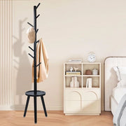 Supporto per Abiti in Legno con Rama e Piastra per Pavimento 355 x 355 x 182 cm Nero