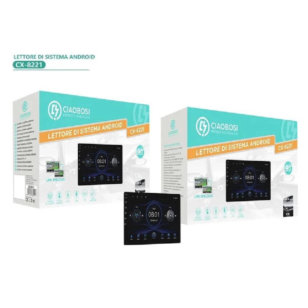 Trade Shop - Autoradio Sintolettore Con Monitor 9″ Hd Lettore Sistema Android 50wx4 Cx-8221 -