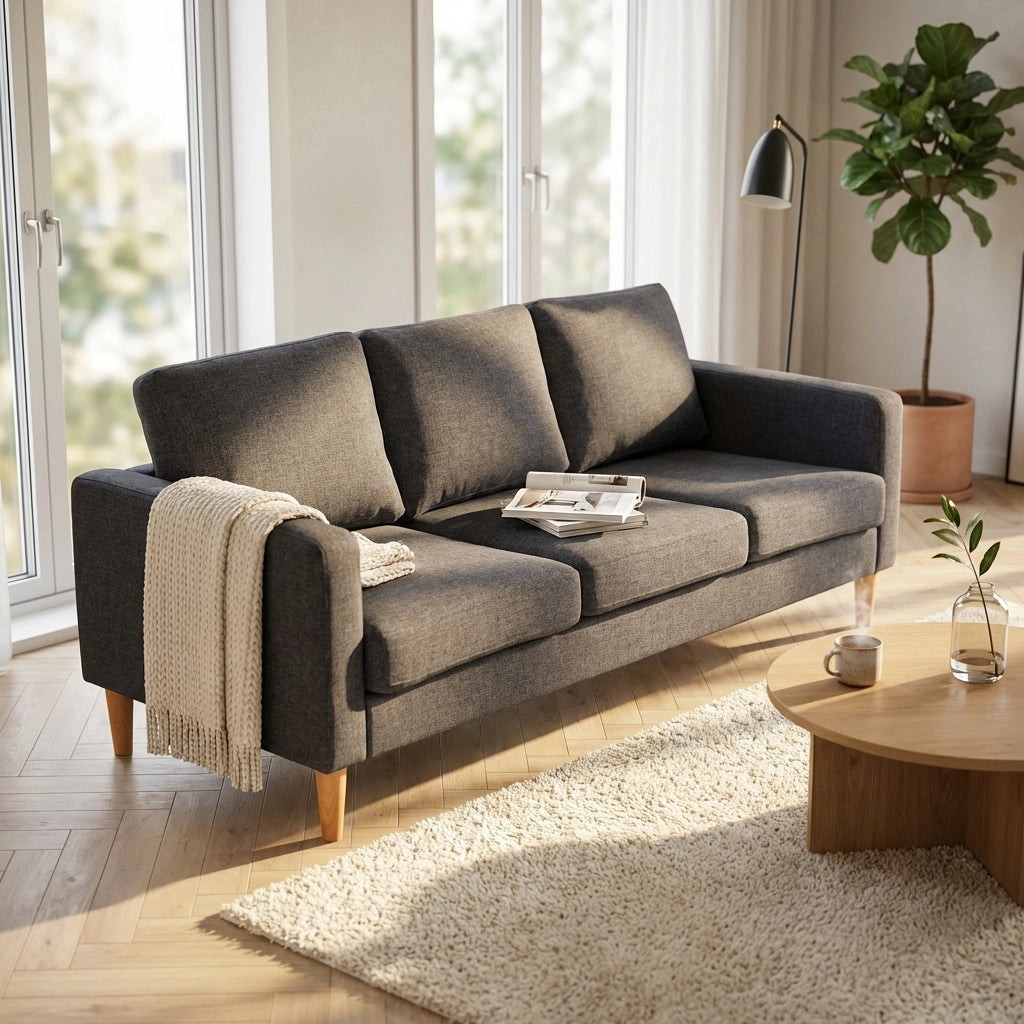 Divano 3 posti Scandinavo in Tessuto cm 177x73x82 - MANU