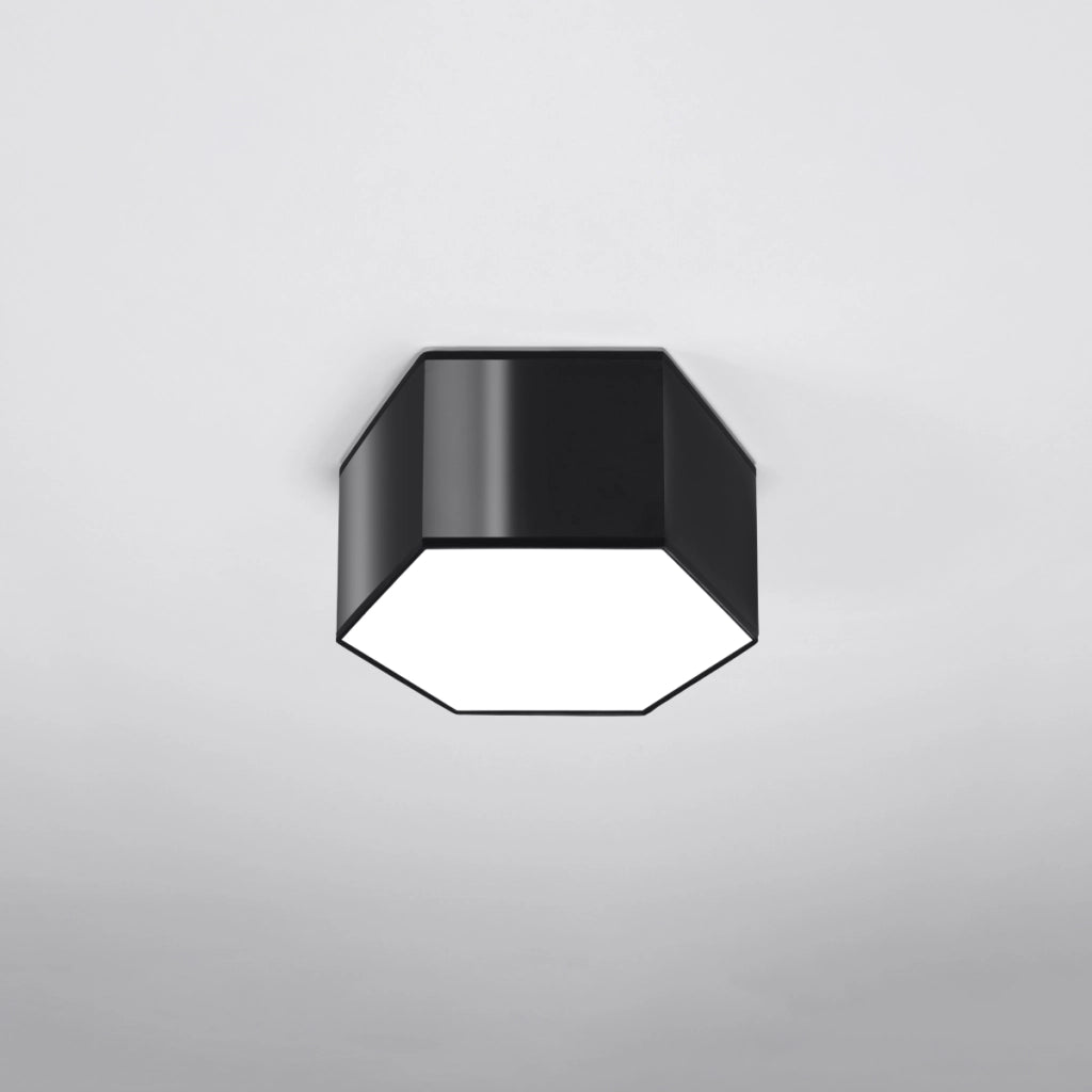 Lampada da soffitto moderna a cubo SUNDE arancione spagnolo, nera, 30,5x26,5x15,5 cm