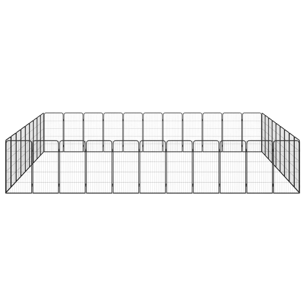 Recinto per cani con 40 pannelli 50 x 100 cm acciaio verniciato a polvere nero 02_0043643
