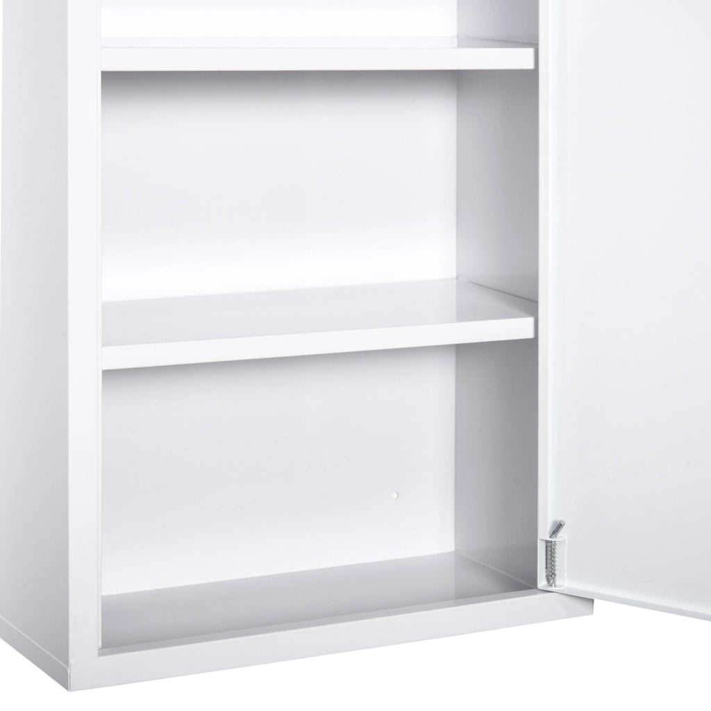 Armadietto Medicinali da Parete 40x18x60 cm 2 Chiavi in Acciaio Bianco