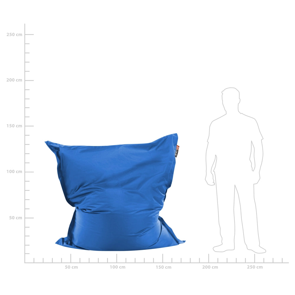 Pouf seduta poltrona sacco Grande Blu Cobalto con la Zip 140 x 180 cm