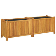 Fioriera | Cassetta per fiori | Vaso Giardino con Rivestimento 153x38,5x50 Massello Acacia