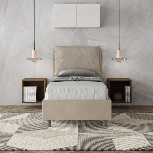 Letto Singolo 80x210 cm con Rete Antea Sabbia