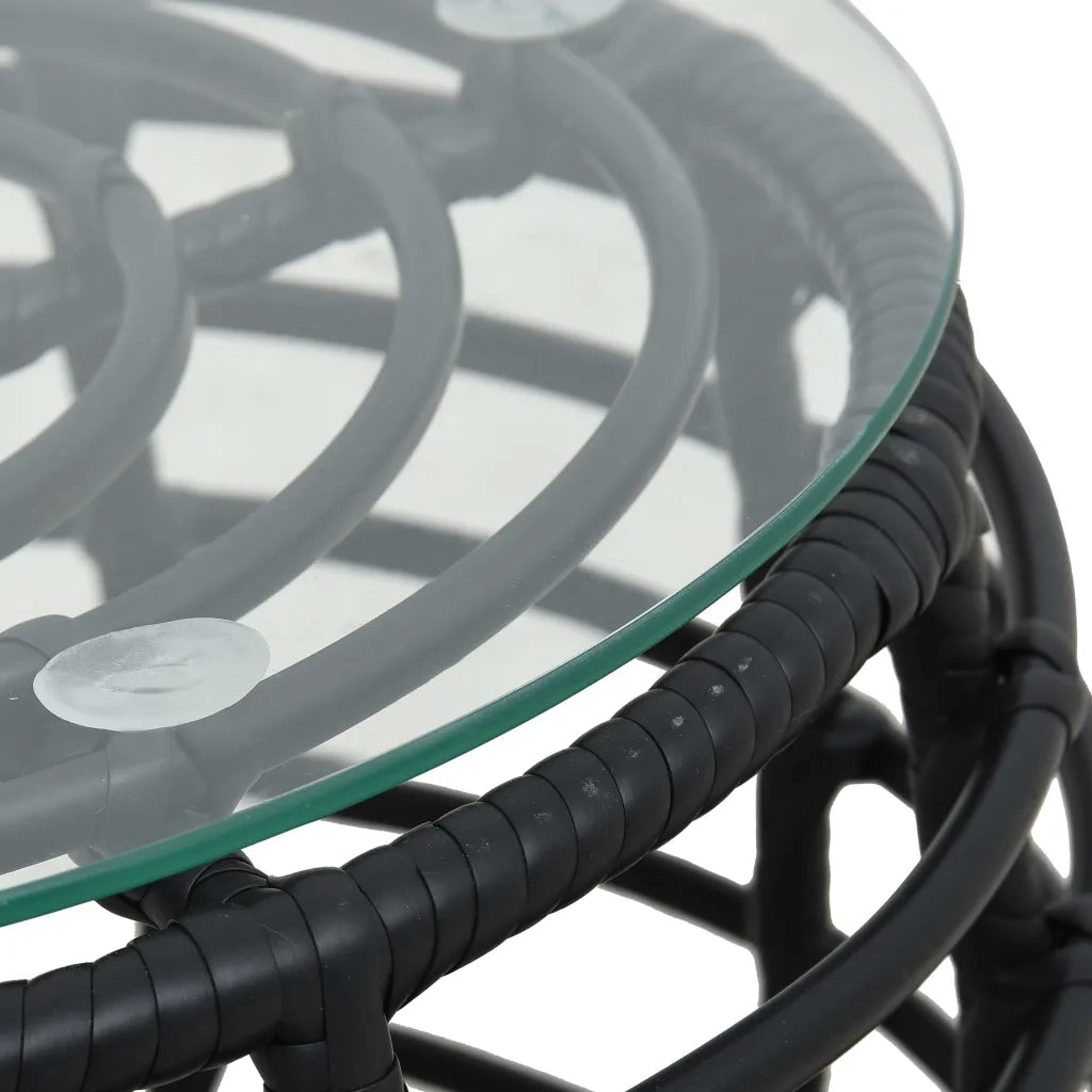 Set da Bistrot 3 pz | Set Salotto da Giardino in Polyrattan Nero