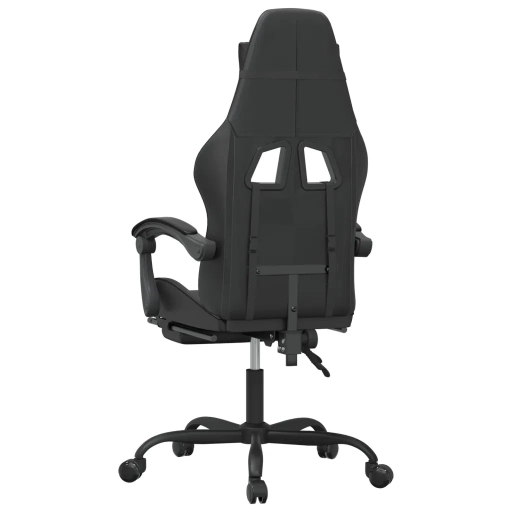 vidaXL Sedia da Gaming Girevole Poggiapiedi Nero in Similpelle