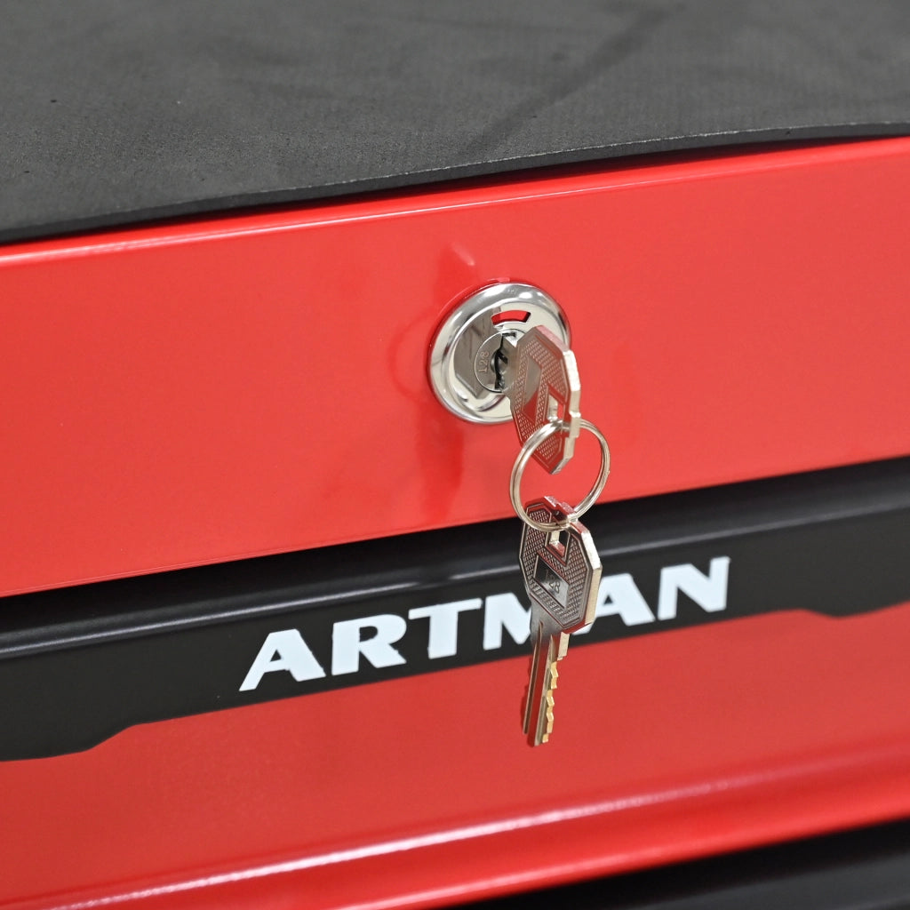 CARRELLO PORTA ATTREZZI 5 CASSETTI 60 x 33 x 77,5 cm Rosso e Nero