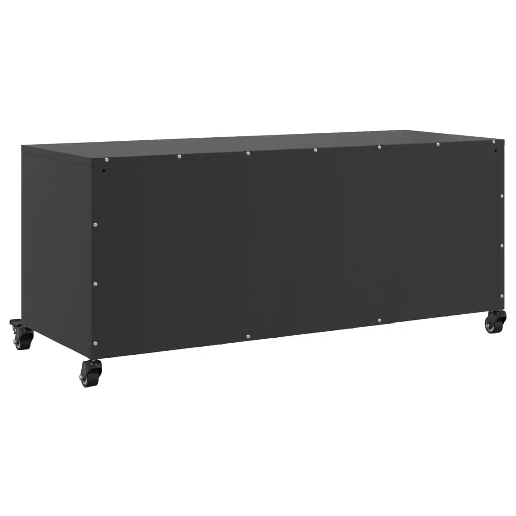 Mobile TV multimediale scaffale TV credenza mobile TV sala da pranzo soggiorno camera da letto 100,5 x 39 x 43,5 cm acciaio nero 02_0025539