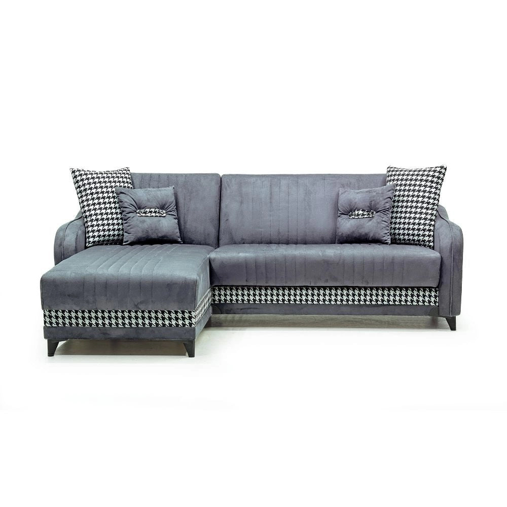 Divano grigio 246x138x92 cm