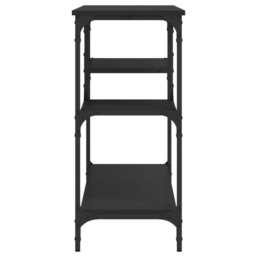 Tavolino Consolle con Ripiani-Tavolino da soggiorno Nero 100x35x75 cm 137763