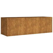 Portavaso per fioriera aiuola rialzata piante fiori terrazzo giardino giardino 120 x 40 x 40 cm acciaio corten marrone 02_0039342