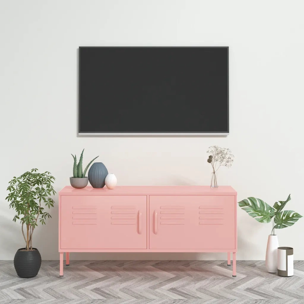 Mobile TV Rosa 105x35x50 cm in Acciaio 336229
