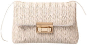 Borsa da spiaggia donna - Tasca a strisce, beige, clutch per matrimoni, feste, viaggi e vacanze