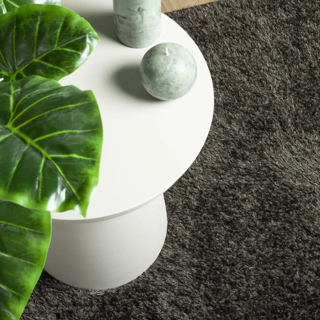 Tappeto a Pelo Lucido Lungo ISTAN Effetto Antracite 120x170 cm 375640