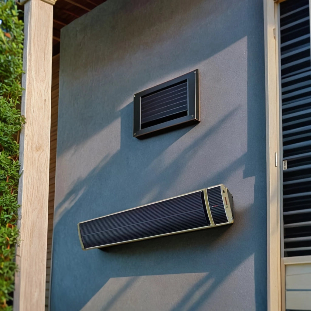 Mpc Tarifa 1800w Radiatore a Infrarossi Per Esterno In Alluminio Da 1800w Nero Onde Lunghe Nessuna Emissione Di Luce Ip65 Adatto Per Polvere e Pioggia Allaperto Con Telecomando