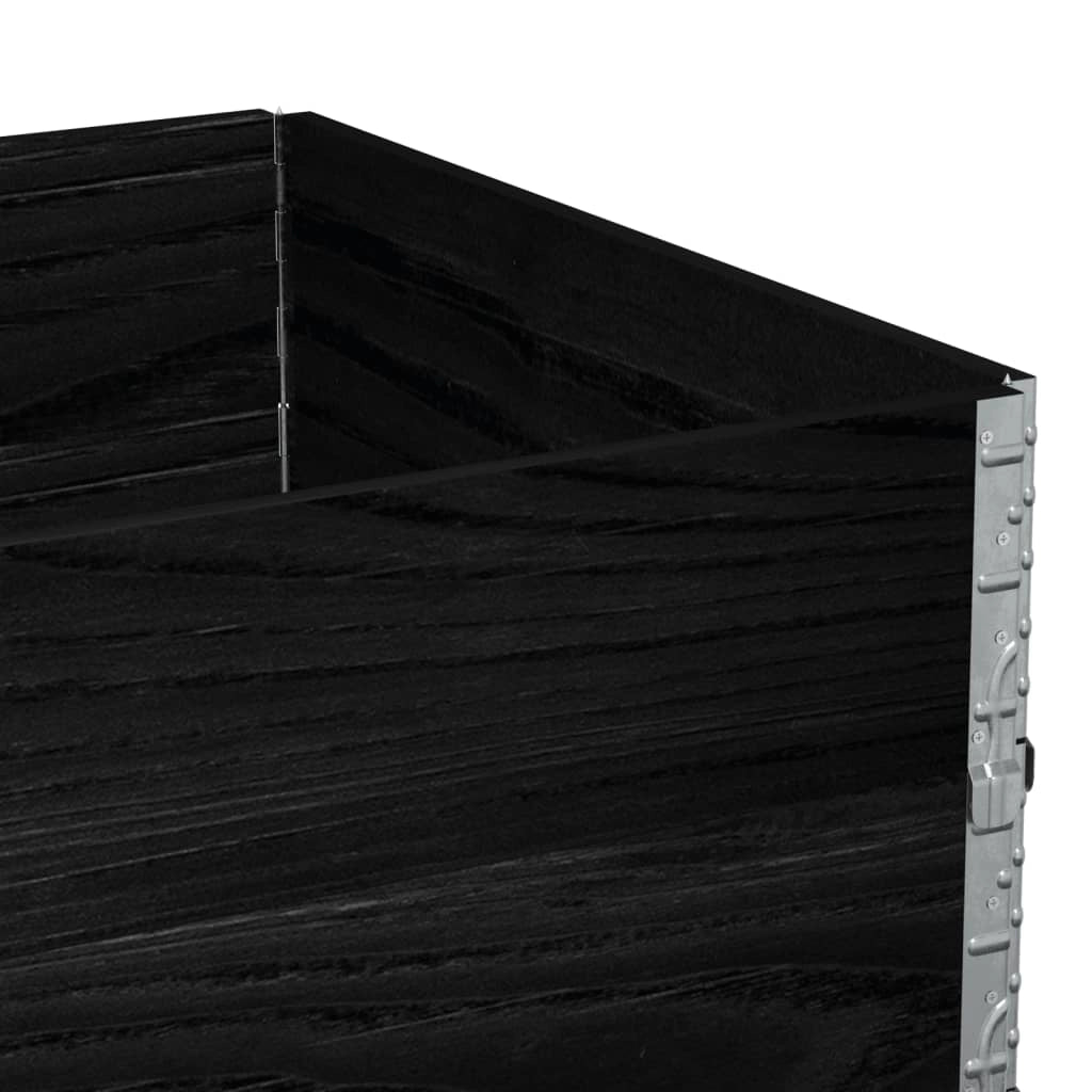 Vassoio per fioriera aiuola rialzata piante fiori terrazza giardino 120 x 80 cm legno massello di pino nero 02_0037413