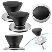 Pomello per coperchio KADAX, pomello per coperchio pentola, pomello per padella, nero, 2 pezzi