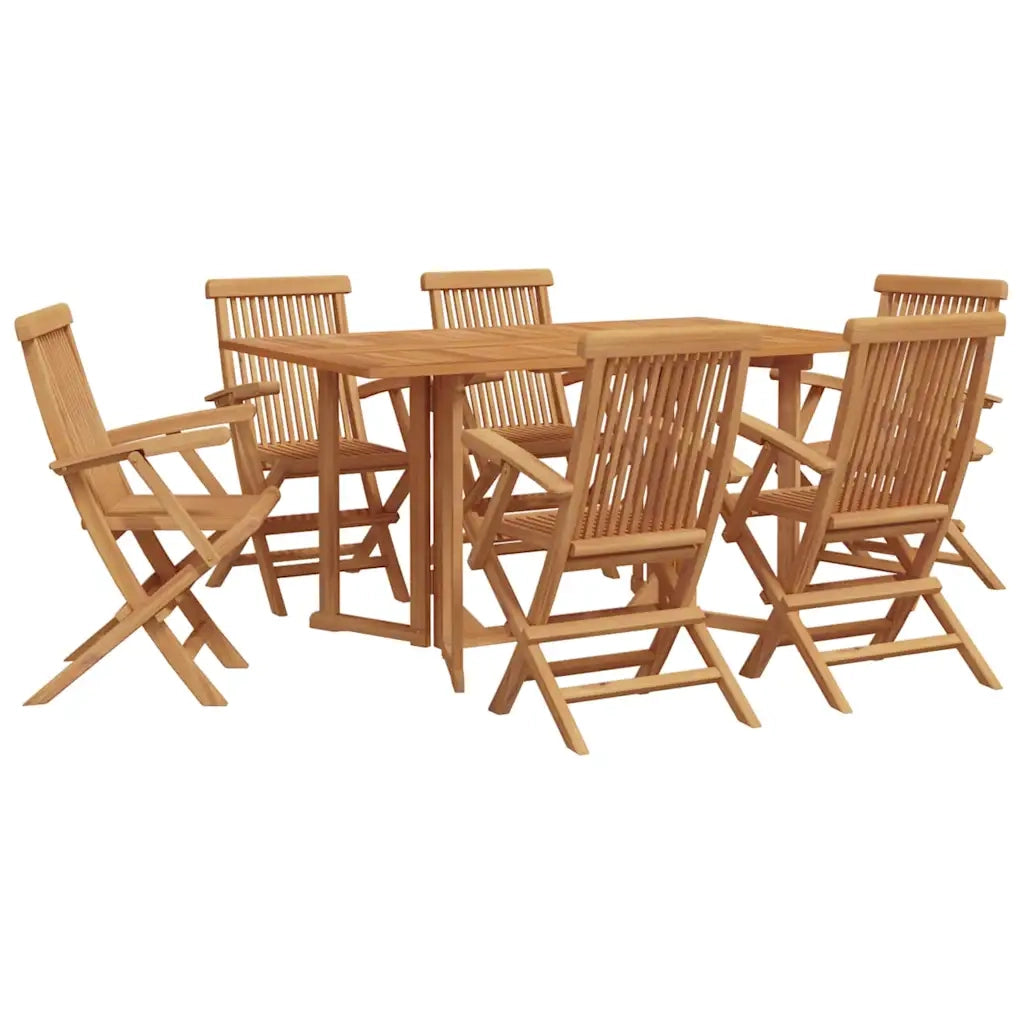 Set da Pranzo per Giardino 7 pcs Marrone Legno di teak solido 3155339