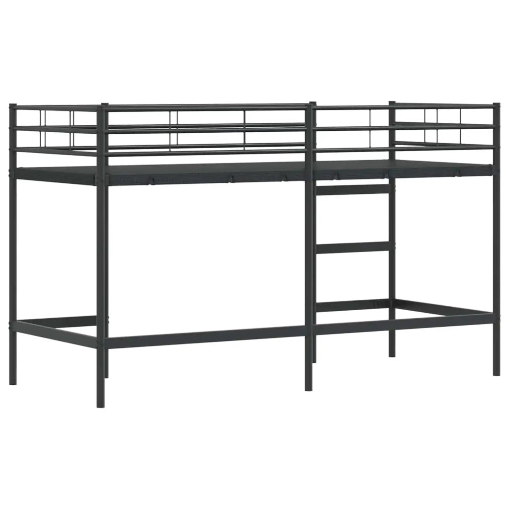 Struttura del letto loft per bambini Nero 90 x 190 cm Acciaio