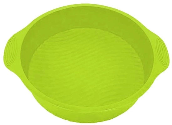 Forma per torta a forma rotonda 25 cm - Silicone - BPA libero - Resistente alle abrasioni - Verde - Cottura sicura e salutare - Padella per cottura