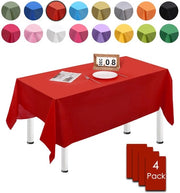 Set da tovagliato per tavolo da picnic 4 pezzi, 137cm x 274cm, rettangolare, impermeabile, resistente al grasso, rosso, per feste di compleanno, matrimoni, Natale, feste per bambini, cucine, giardini e feste
