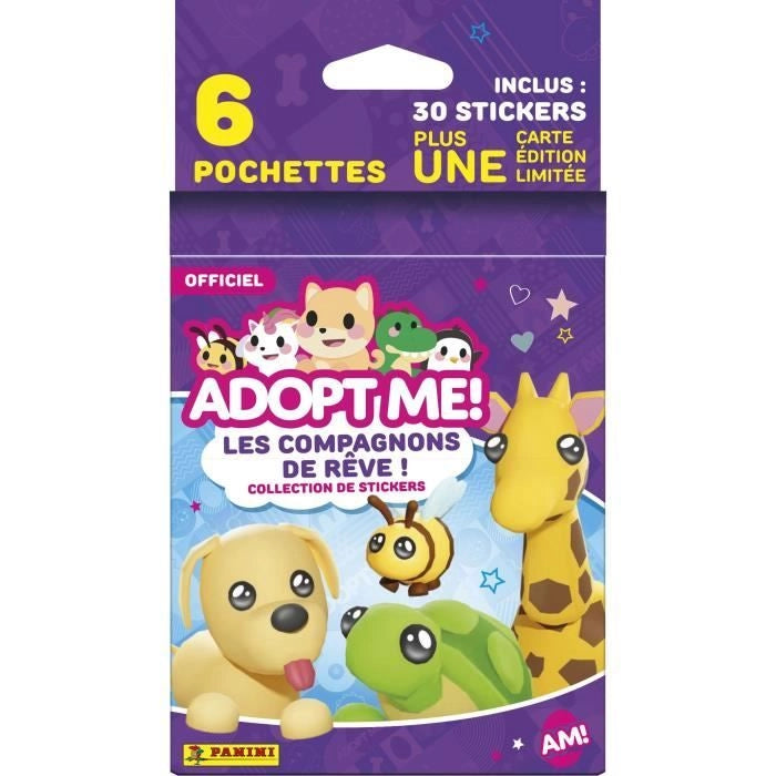 Adesivi - PANINI - Adottami! Roblox - blister da 6 tasche - 1 carta in edizione limitata - 35 adesivi