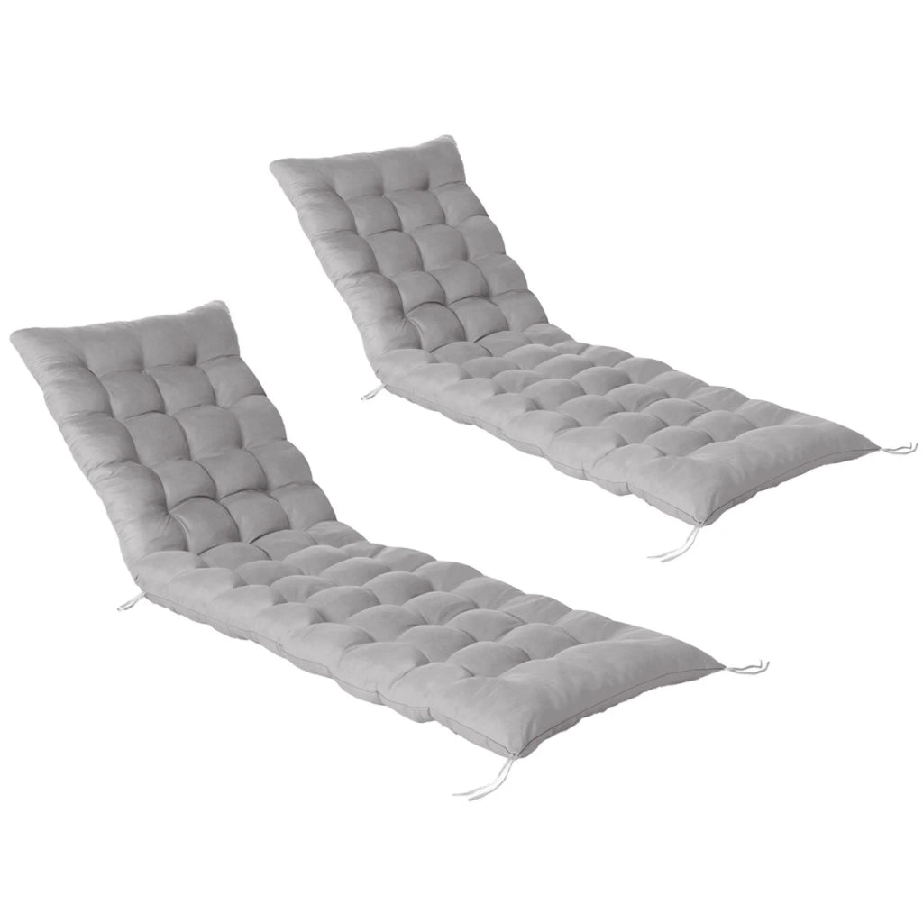 IDMarket - Set di 2 cuscini universali per sdraio ADAM 180 cm, grigio