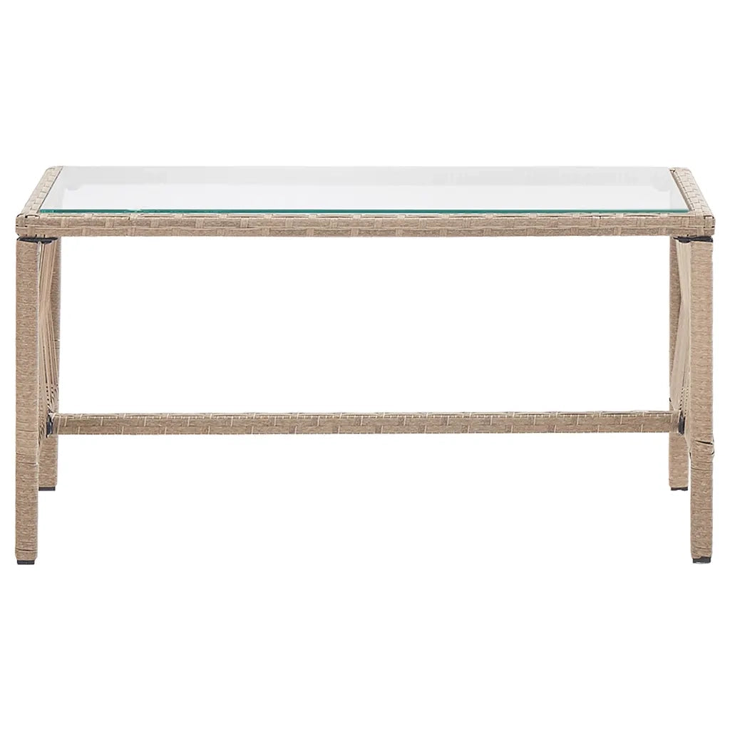 Set Divani da Giardino 4 pz con Cuscino in Polyrattan Beige 46436