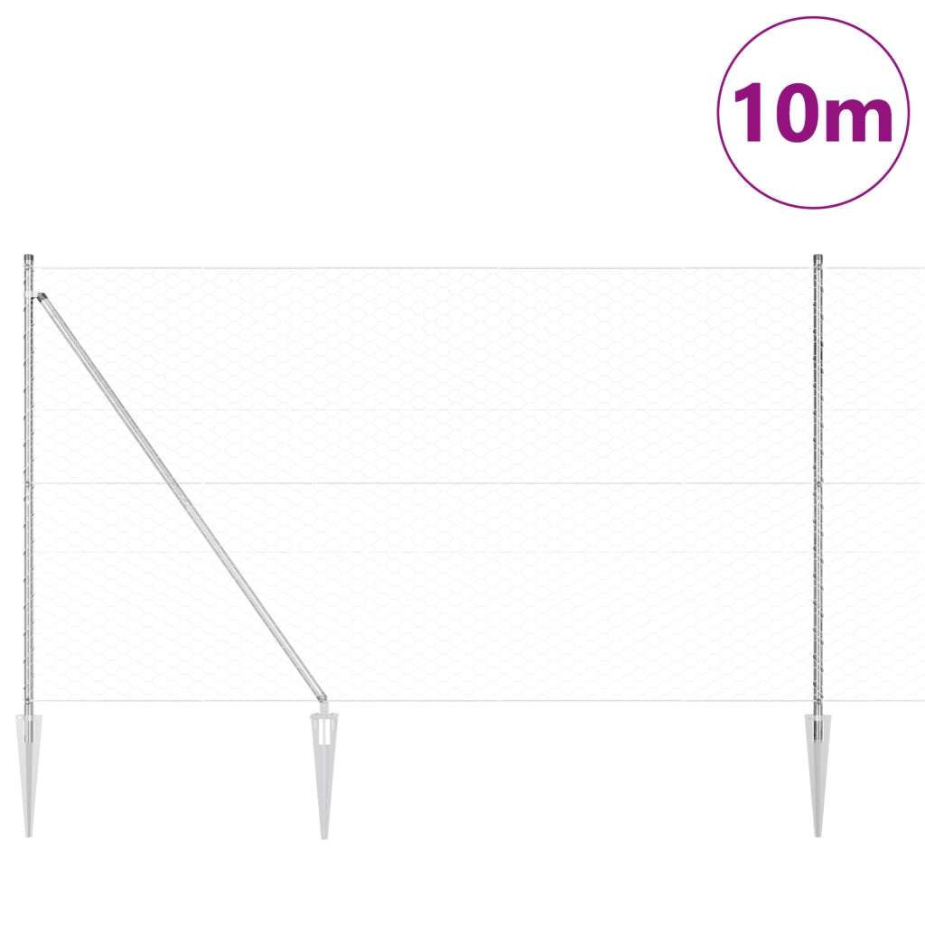 Recinzione Esagonale  1,6x10 m Acciaio Zincato