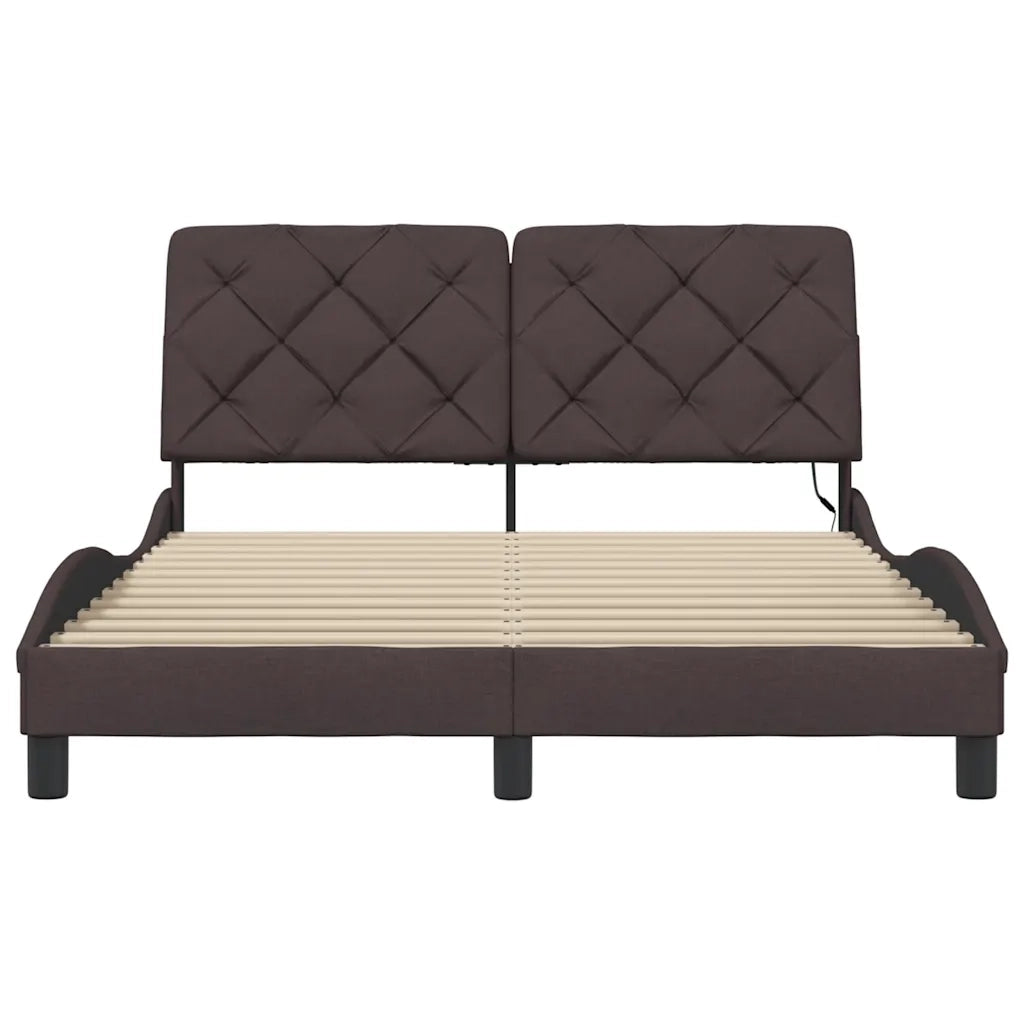Giroletto con LED senza Materasso-Struttura Letto 140x200 cm Tessuto 432238