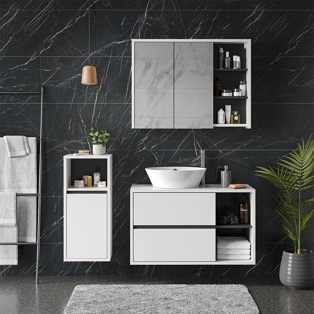 Vicco Set mobili bagno Bianco 3 parti