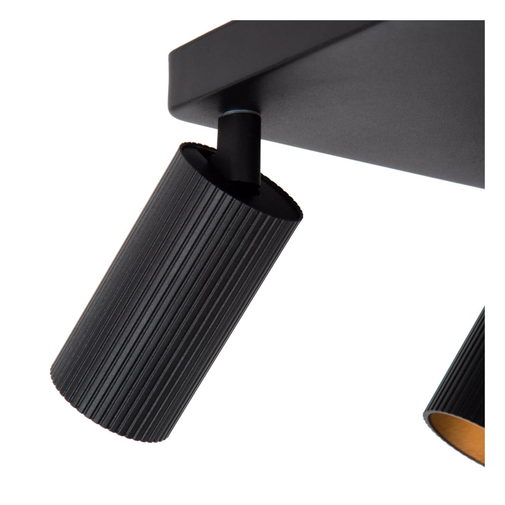 Plafoniera quadrata nera a tubi CLUBS Lucide 4xGU10 40W