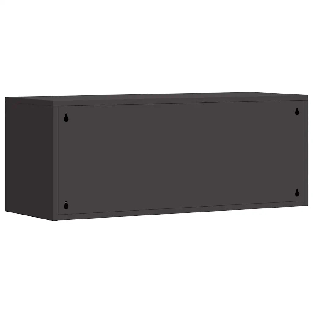 Armadio a muro per garage Nero 90 x 33 x 35 cm