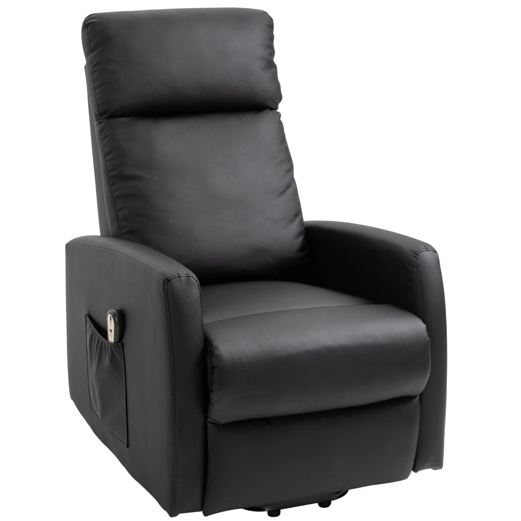 Poltrona relax elettrica alzapersona reclinabile con poggiapiedi ¨C Xylo ¨C Similpelle nera