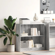 Libreria-Scaffale per Libri-Mobile di Stoccaggio Grigio Sonoma 80x24x76 cm in Legno Multistrato