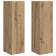 Mobile TV da parete 2 pz | Armadietto TV | Mobile Porta TV Rovere Artigianale 30 x 31 x 100 cm