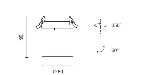GUABA FARETTO 3000K 1050LM 15W IP20 NERO ORIENTABILE