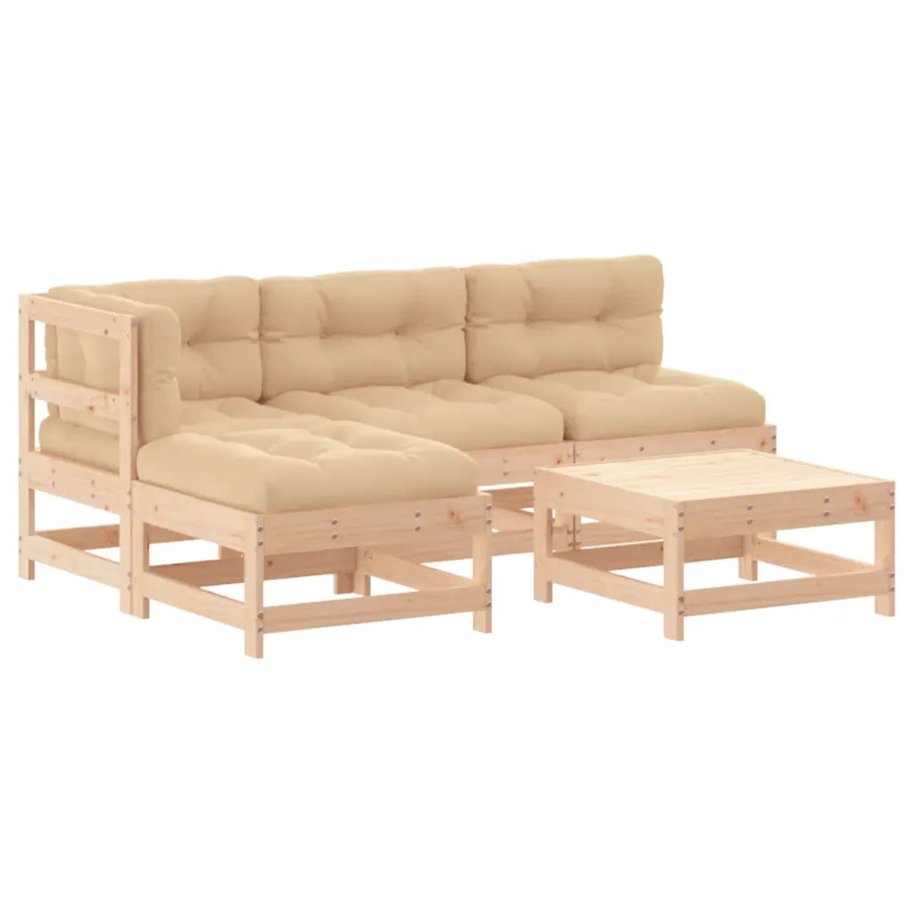Set Divani da Giardino 5 pz con Cuscini in Legno Massellocod mxl 124431