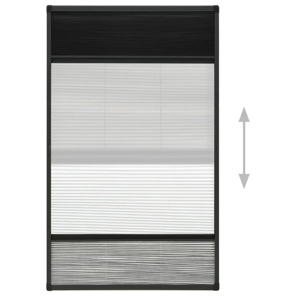Zanzariera Plissettata Finestra Alluminio 80x160 cm con Tendina 148685