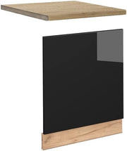 Pannello frontale Fame-Line, Rovere nero lucido, 60 cm, PL Rovere, per la combinazione con altri moduli della serie Fame-Line