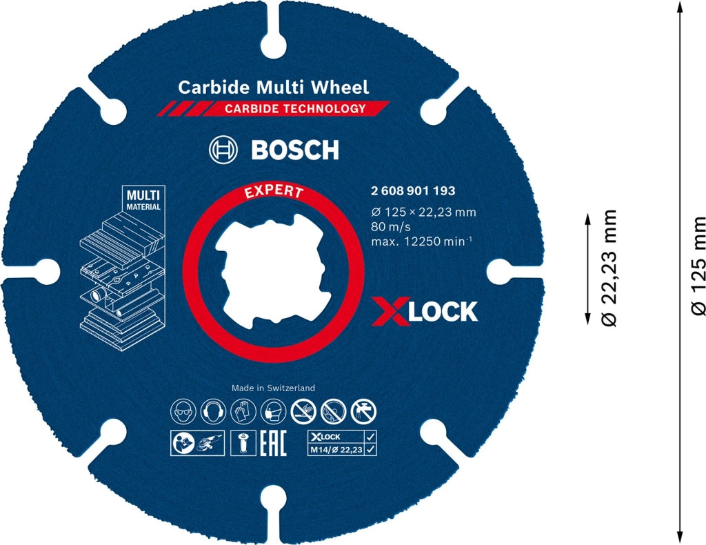 DISCO MULTIMATERIALE D.125mm X-LOCK X SMERIGLIATRICI - 2608901193