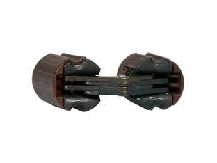 CERNIERE INVISIBILI CILINDRICHE IN ACCIAIO BRONZATO E NYLON MARRONE- - ø mm.14 - incasso ø mm.14x16,5p. (493) - 10 pezzi CEAM