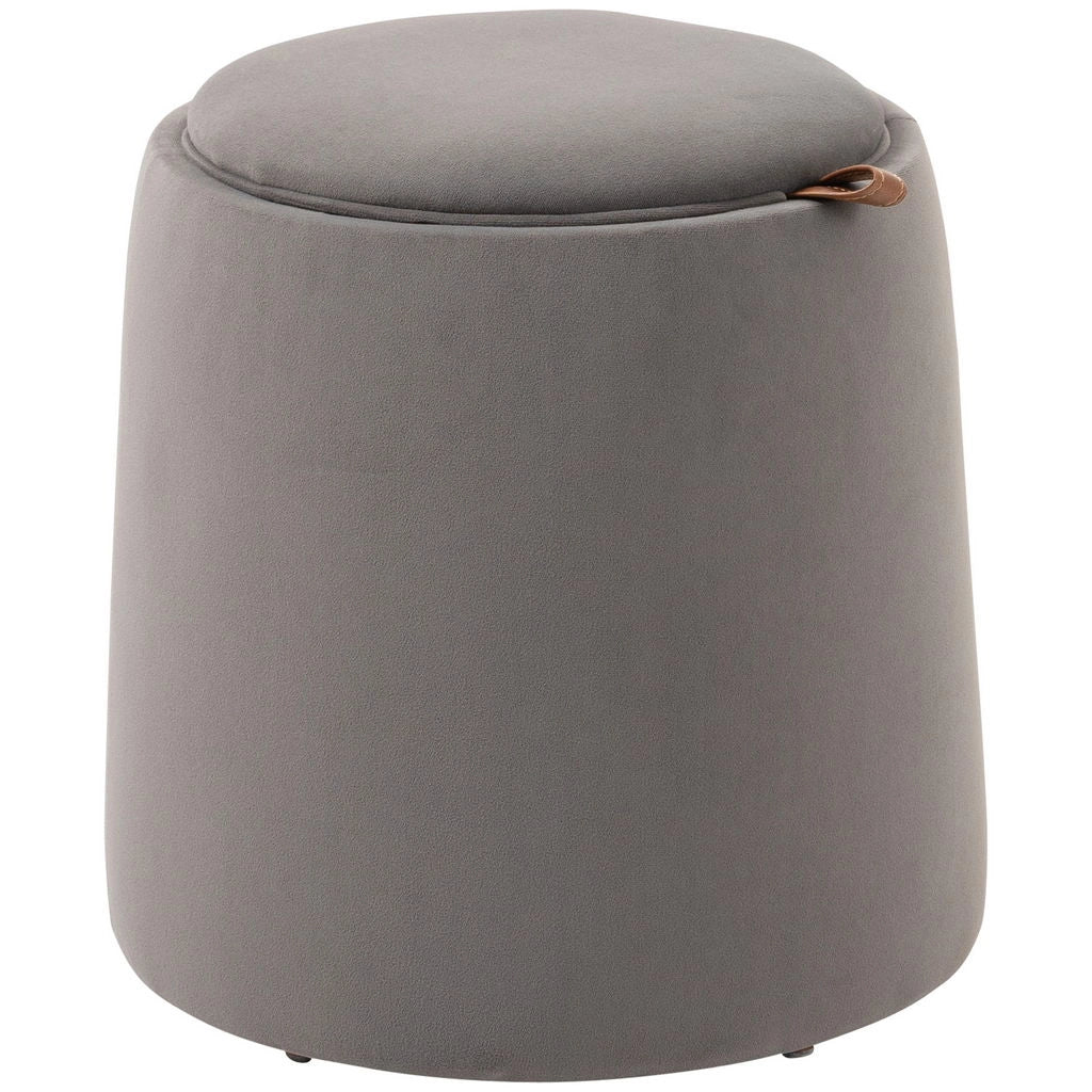POUF CONTENITORE IN VELLUTO 2 IN 1 CONVERTIBILE IN TAVOLINO Ø44X47.5CM GRIGIO