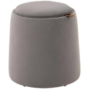 POUF CONTENITORE IN VELLUTO 2 IN 1 CONVERTIBILE IN TAVOLINO Ø44X47.5CM GRIGIO