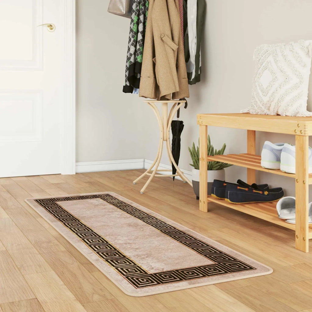 Runner Tappeto MARSA Nero 50 x 200 cm Poliestere e PVC