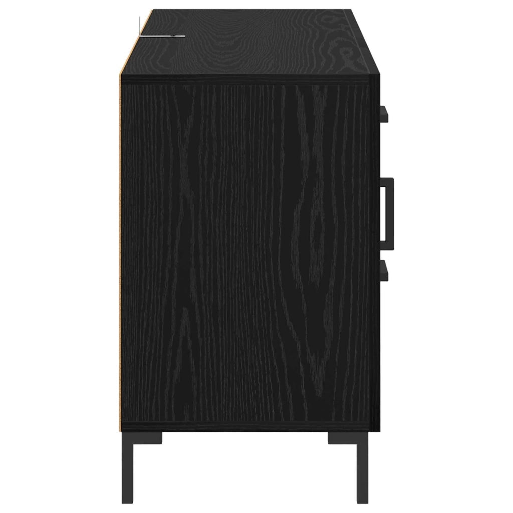 Credenza | Madia | Buffet da pranzo | Armadio da pranzo Rovere Nero 100 x 36 x 60 cm Legno multistrato