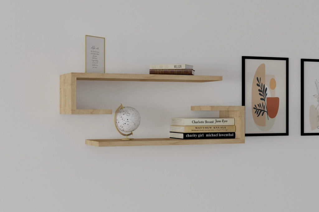 Mensola da parete in legno "Eldo" 60 x 19,6 x 15 cm - Rovere zaffiro